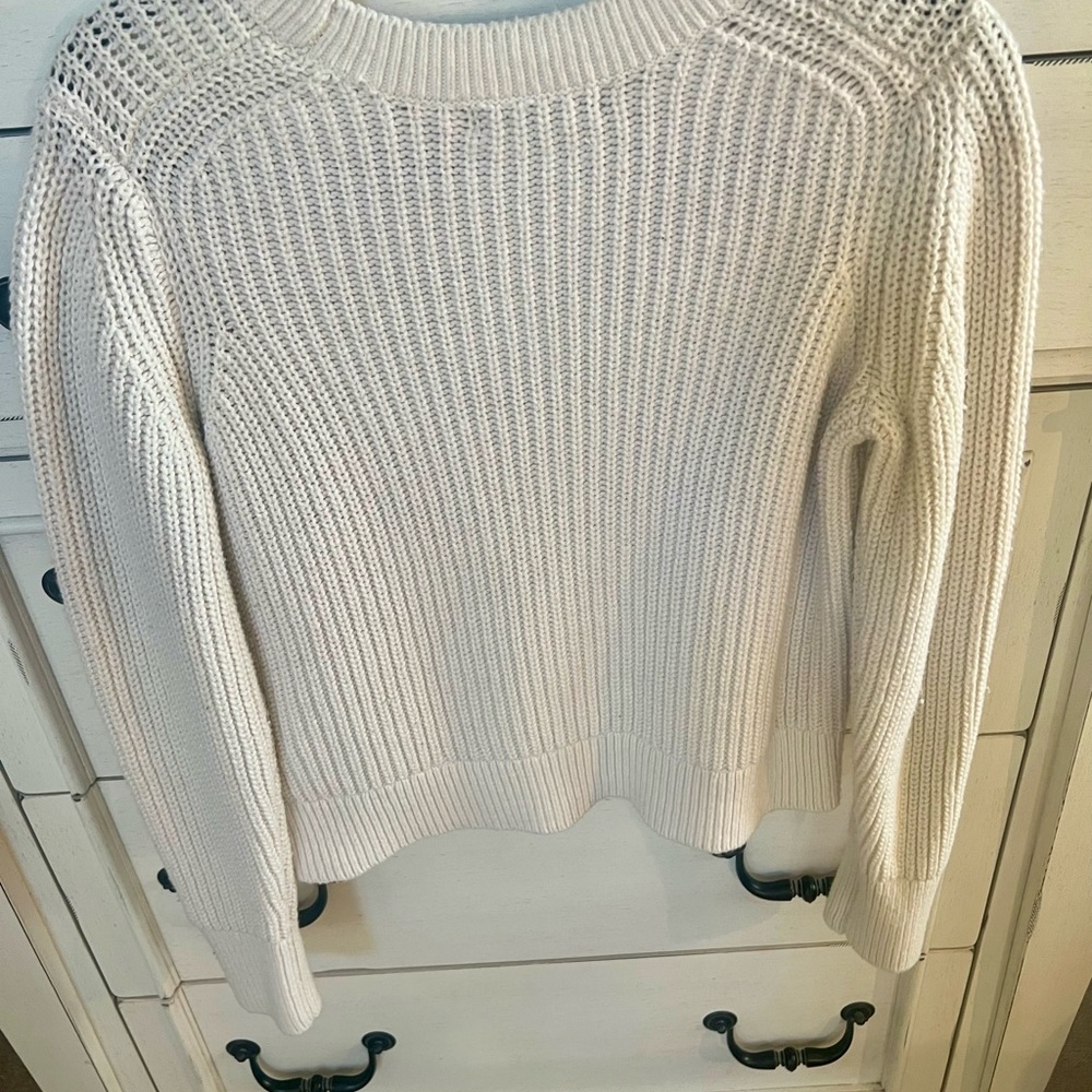 Banana Republic Factory Ivory Knit Crew Neck Sweater - Picture 3 of 7